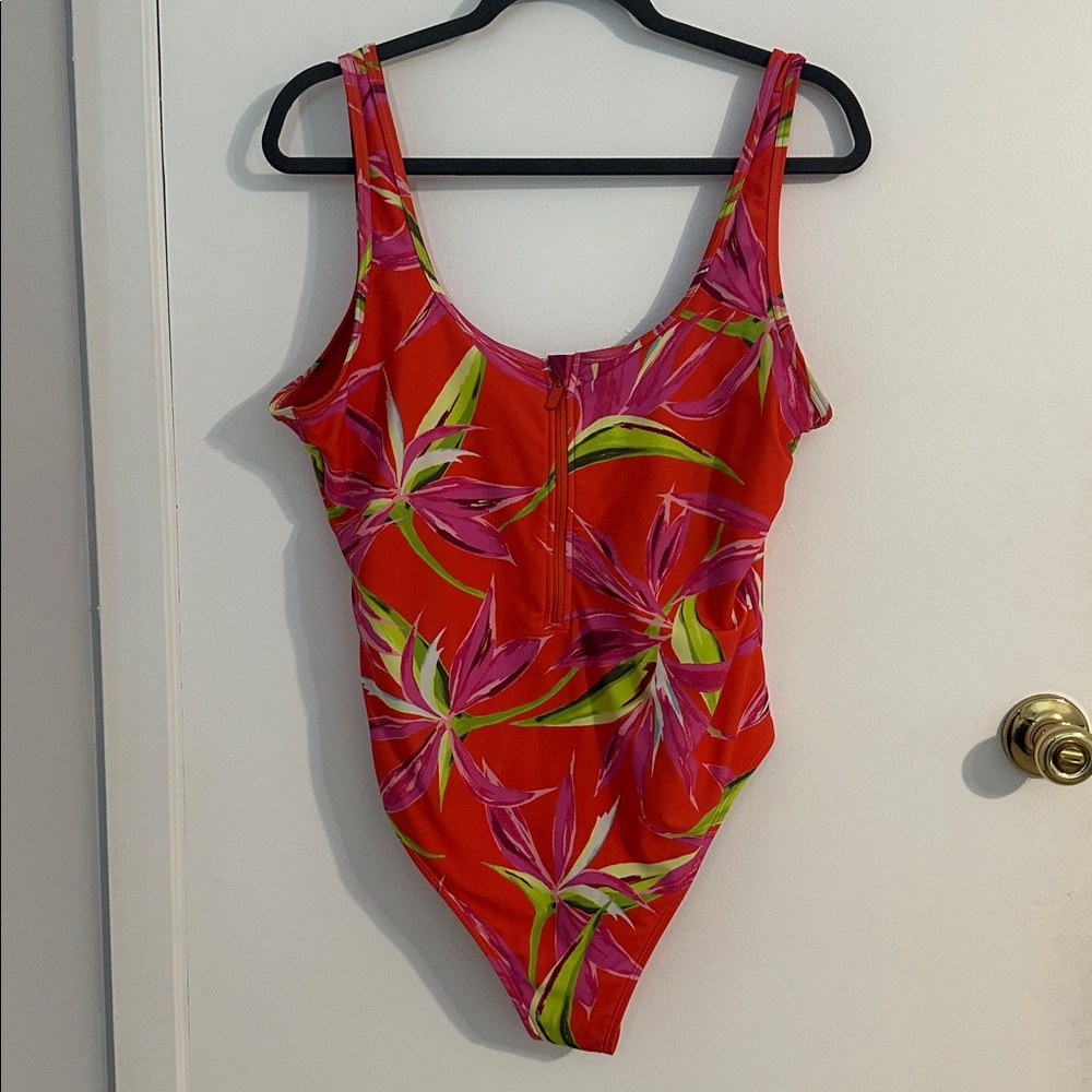 Old Navy Red Floral One Piece Swimsuit